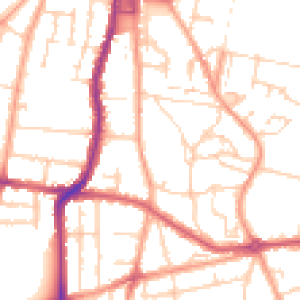 Daytime road noise heatmap for DA12 1LQ