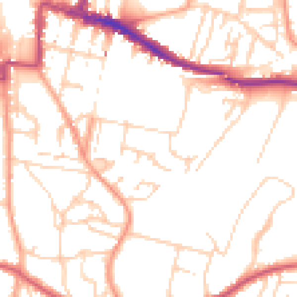 Daytime road noise heatmap for DA12 1LZ