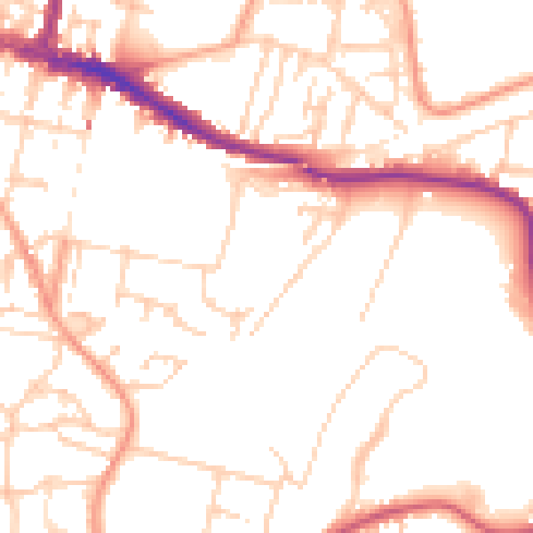 Daytime road noise heatmap for DA12 1NE