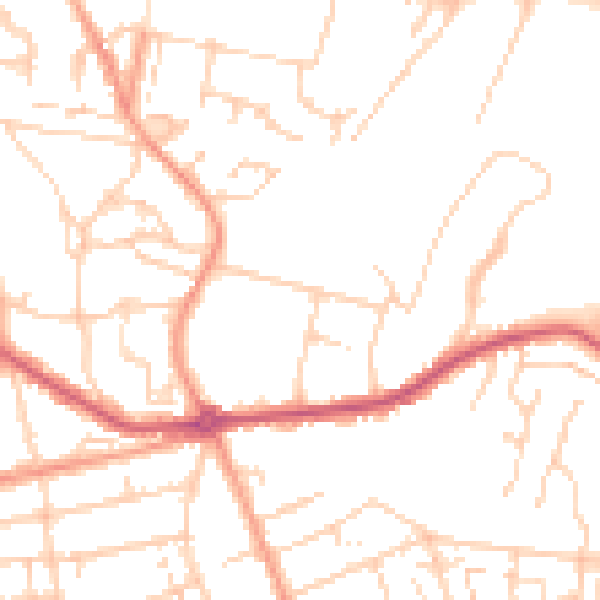Daytime road noise heatmap for DA12 1QG