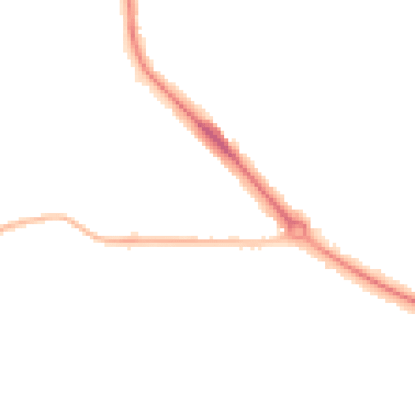 Night-time road noise heatmap for DA12 1RF