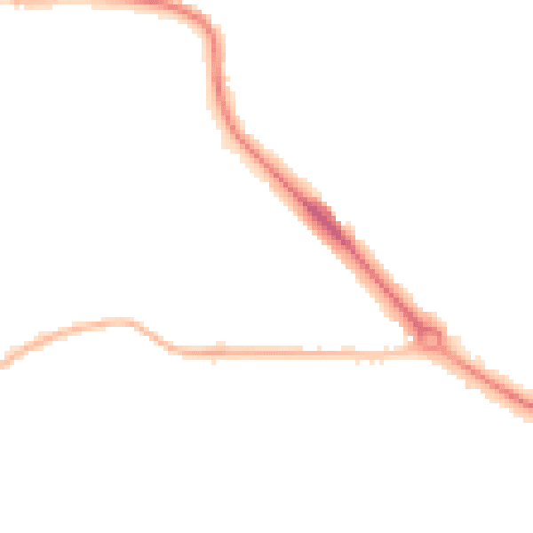Night-time road noise heatmap for DA12 1RG