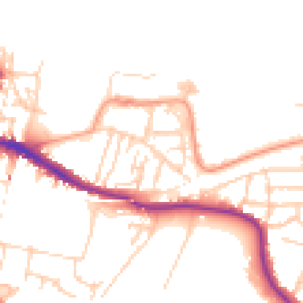 Daytime road noise heatmap for DA12 2AL