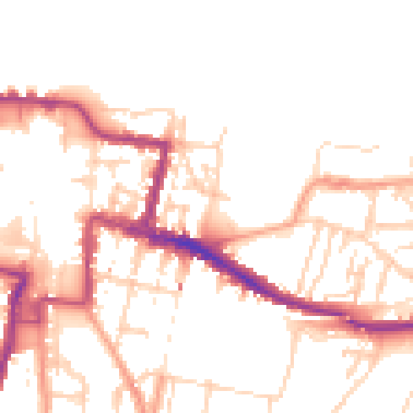 Daytime road noise heatmap for DA12 2BT