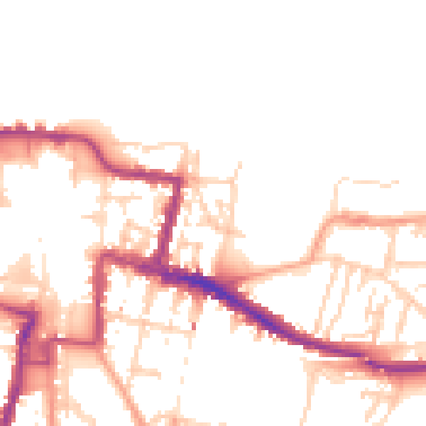 Daytime road noise heatmap for DA12 2DB