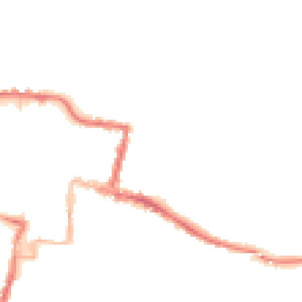 Night-time road noise heatmap for DA12 2DB