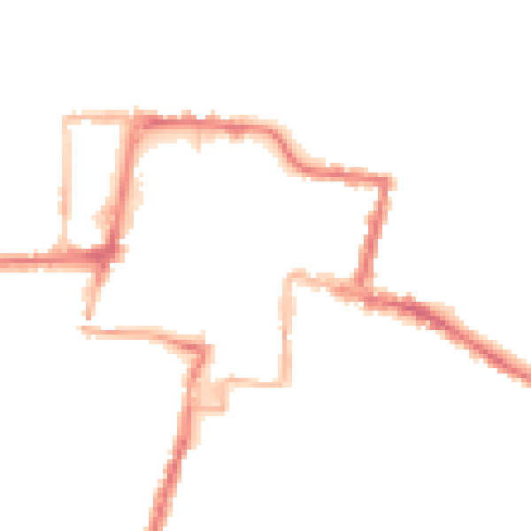 Night-time road noise heatmap for DA12 2DU