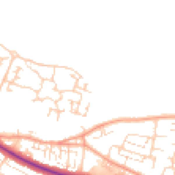 Daytime road noise heatmap for DA12 2FB