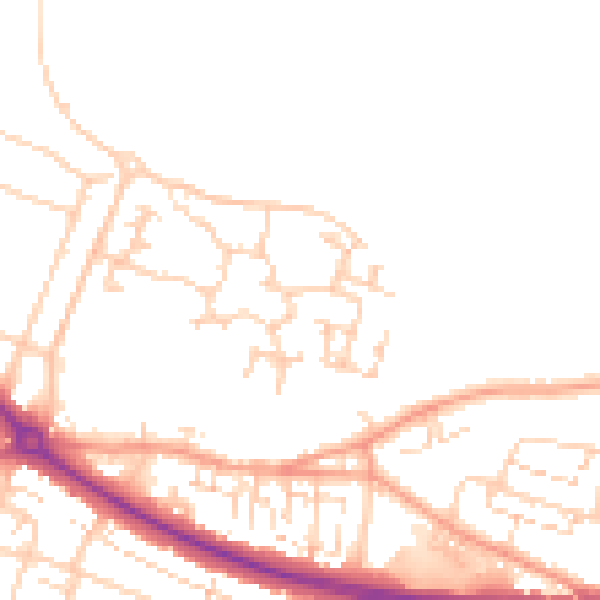 Daytime road noise heatmap for DA12 2JA