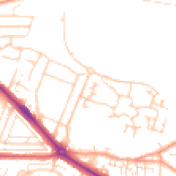 Daytime road noise heatmap for DA12 2LS