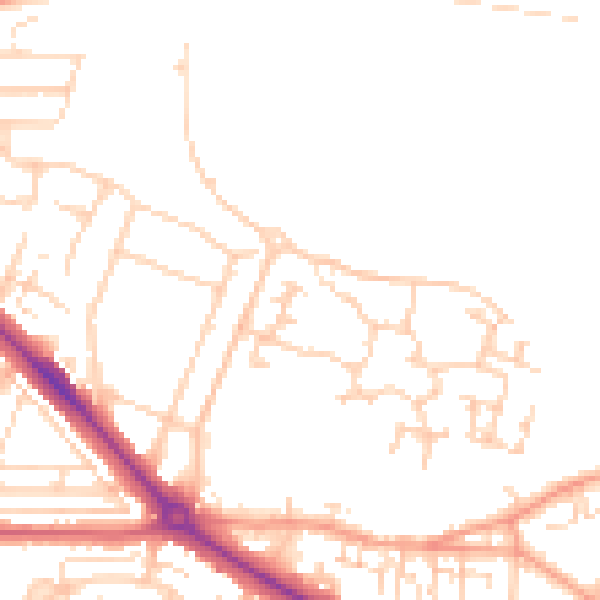 Daytime road noise heatmap for DA12 2LT