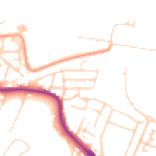 Daytime road noise heatmap for DA12 2QG