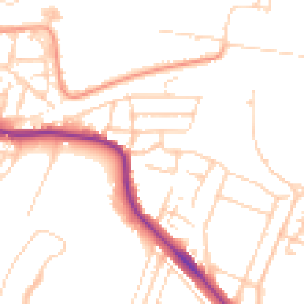 Daytime road noise heatmap for DA12 2QR