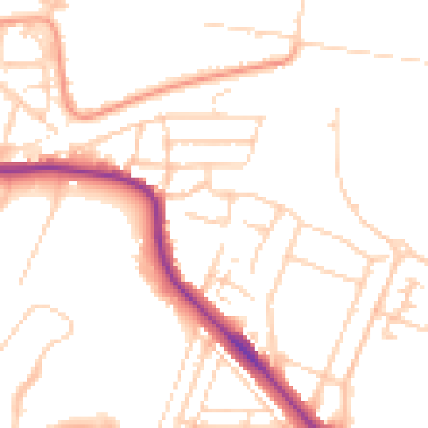 Daytime road noise heatmap for DA12 2QW