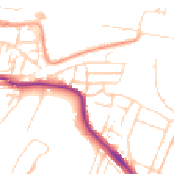 Daytime road noise heatmap for DA12 2QY