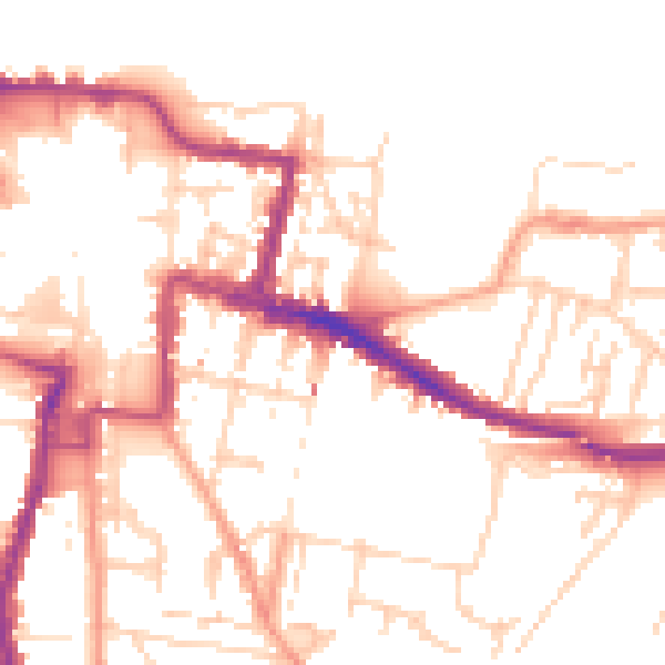 Daytime road noise heatmap for DA12 2RQ