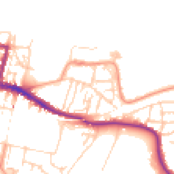Daytime road noise heatmap for DA12 2SH