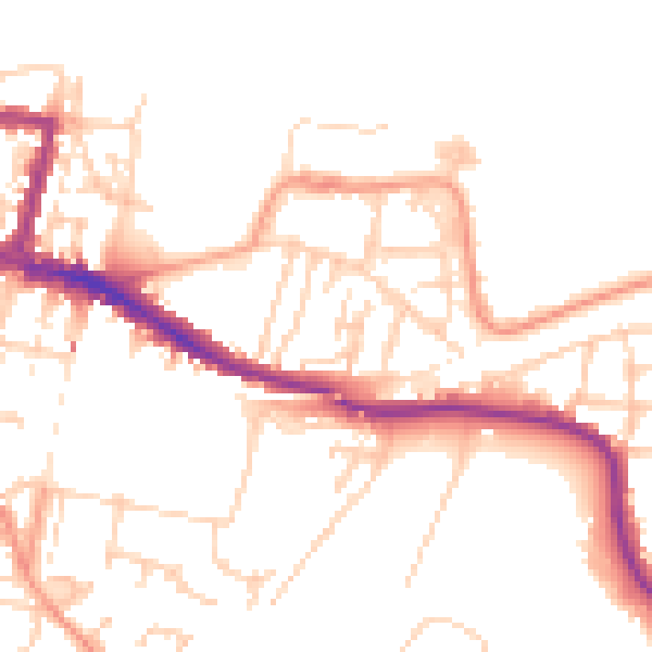 Daytime road noise heatmap for DA12 2SP