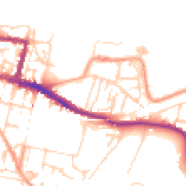 Daytime road noise heatmap for DA12 2SR