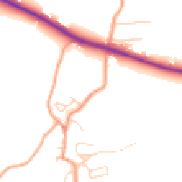 Daytime road noise heatmap for DA12 3DP