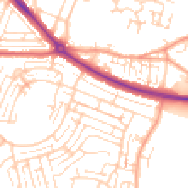 Daytime road noise heatmap for DA12 4DU