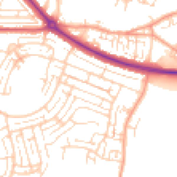 Daytime road noise heatmap for DA12 4EA