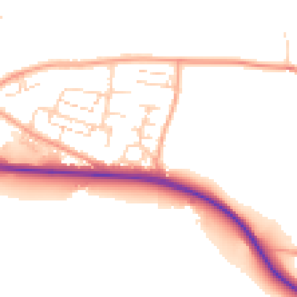 Daytime road noise heatmap for DA12 4XG