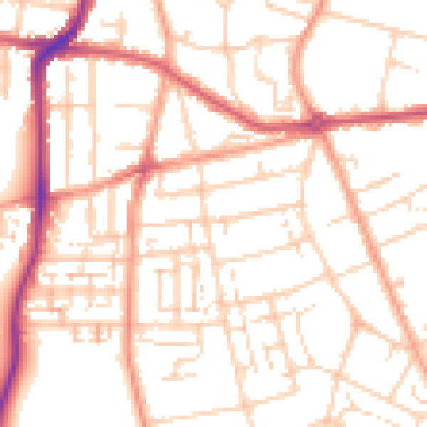 Daytime road noise heatmap for DA12 5AB