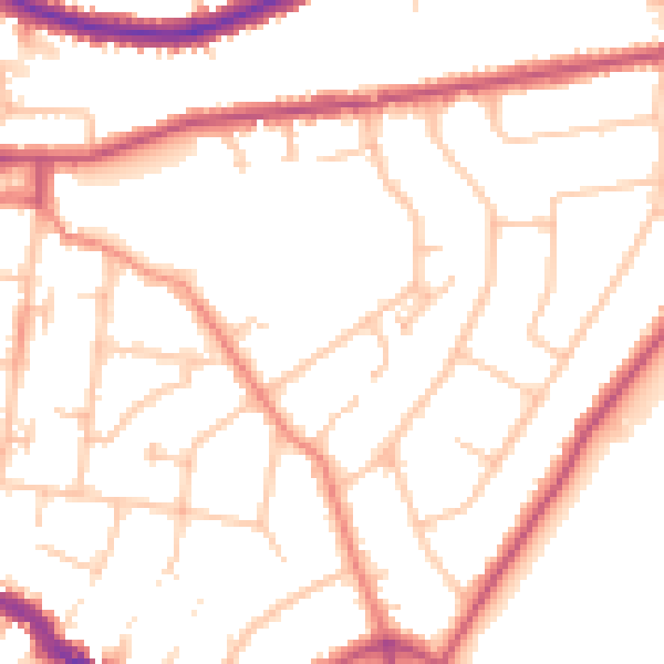 Daytime road noise heatmap for DA14 4JY