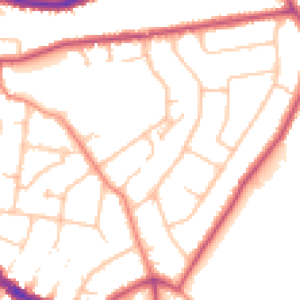 Daytime road noise heatmap for DA14 4LB