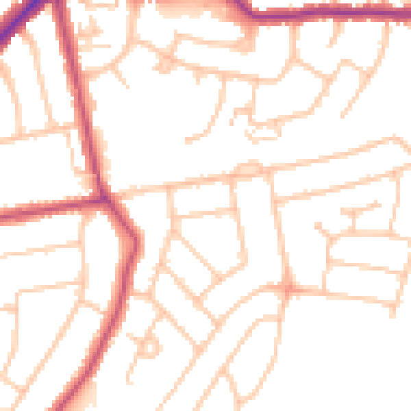 Daytime road noise heatmap for DA14 4PF