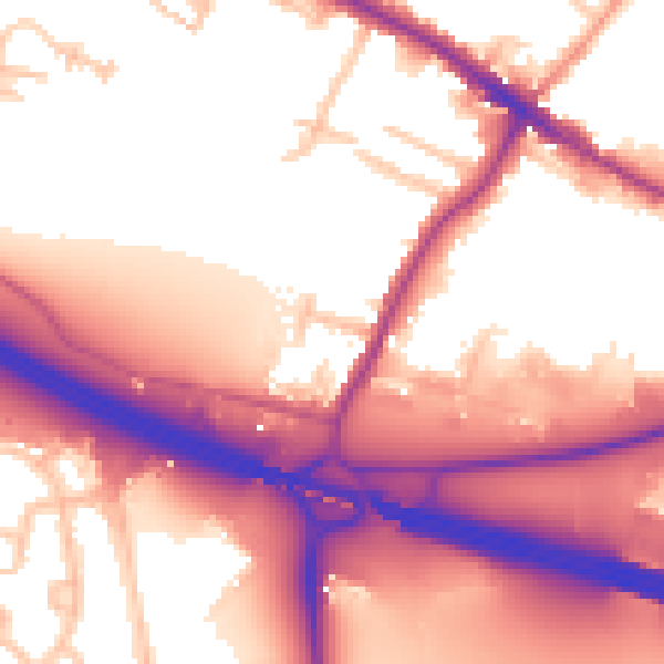 Daytime road noise heatmap for DA14 5DY