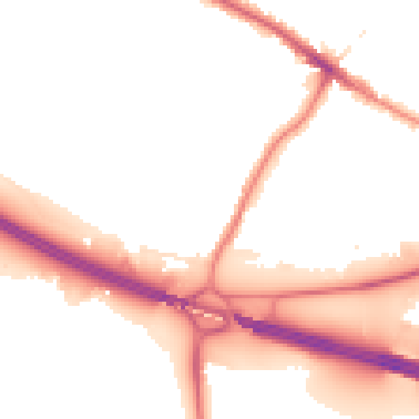 Night-time road noise heatmap for DA14 5DY