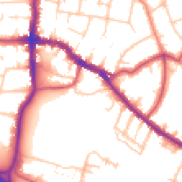 Daytime road noise heatmap for DA14 6BU