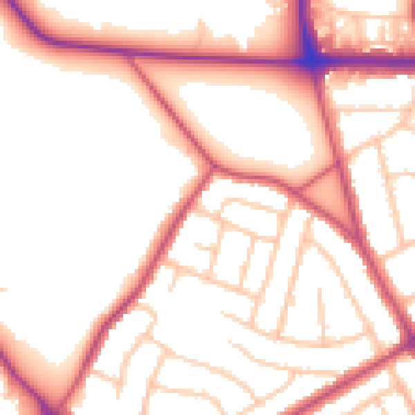 Daytime road noise heatmap for DA16 1BQ