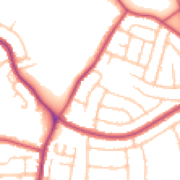 Daytime road noise heatmap for DA16 1BT