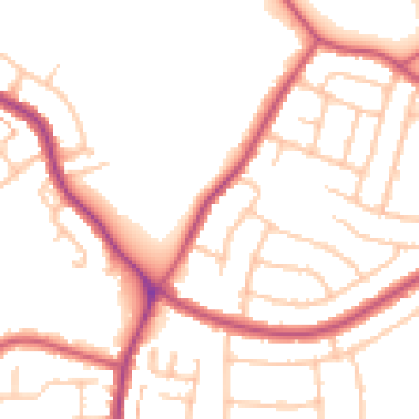 Daytime road noise heatmap for DA16 1BW