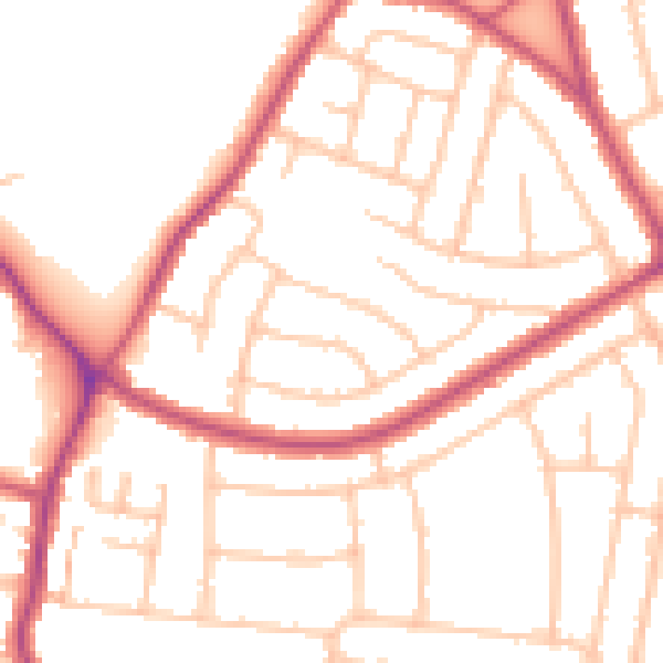 Daytime road noise heatmap for DA16 1DT