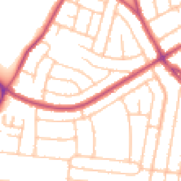 Daytime road noise heatmap for DA16 1DW
