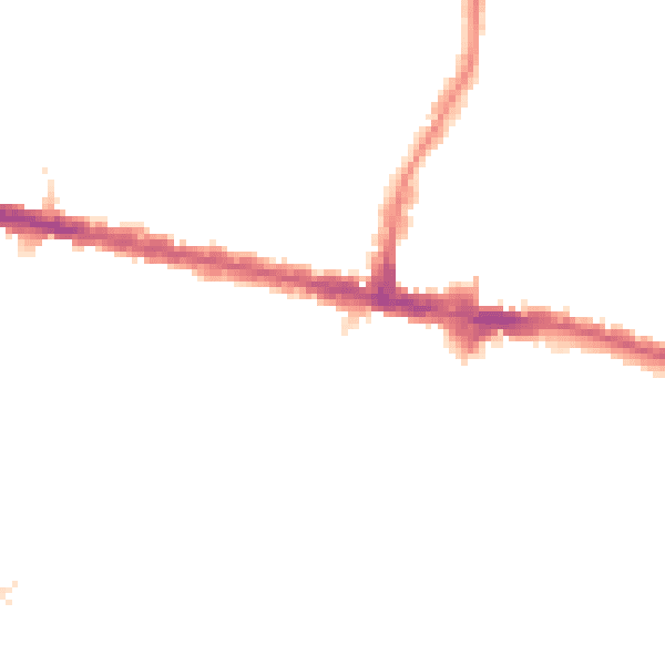 Night-time road noise heatmap for DA16 2LD