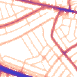 Daytime road noise heatmap for DA16 2PR