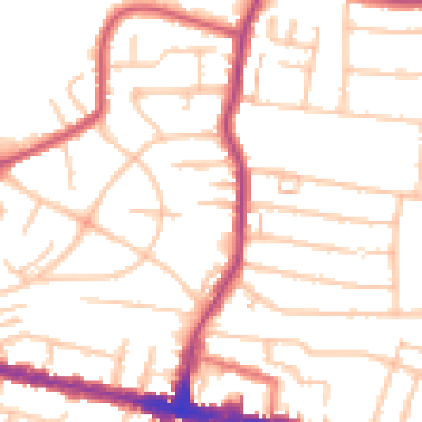 Daytime road noise heatmap for DA16 3DT