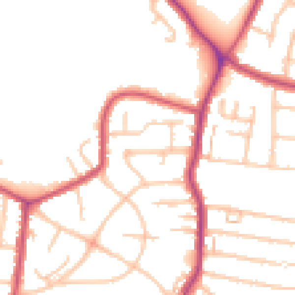 Daytime road noise heatmap for DA16 3EH
