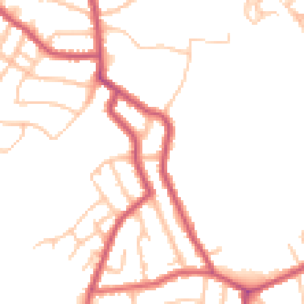 Daytime road noise heatmap for DA16 3NE