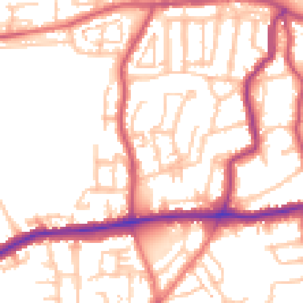 Daytime road noise heatmap for DA17 5BJ