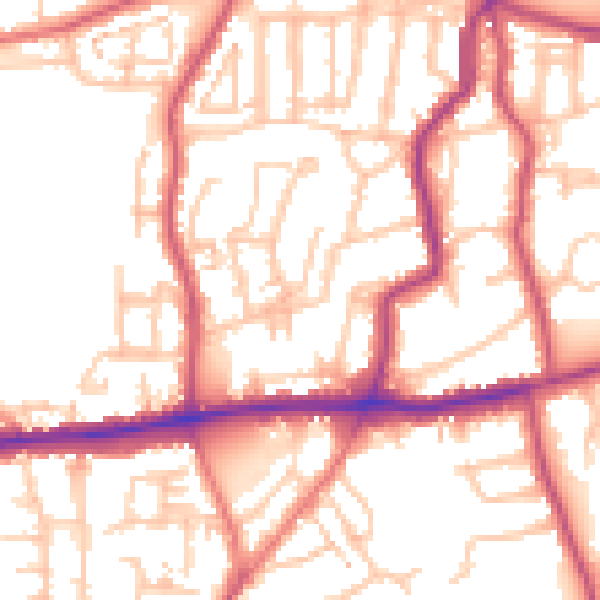 Daytime road noise heatmap for DA17 5BL