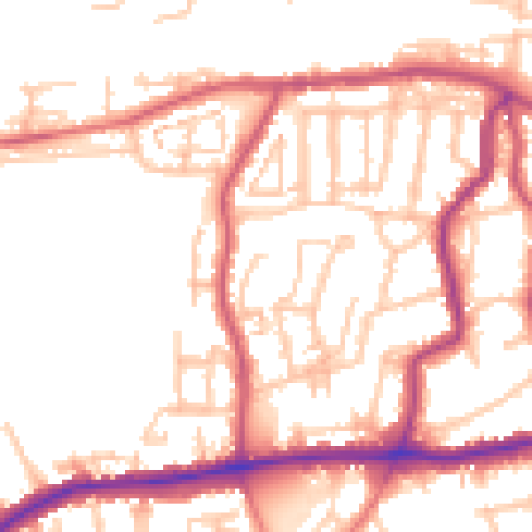 Daytime road noise heatmap for DA17 5BY