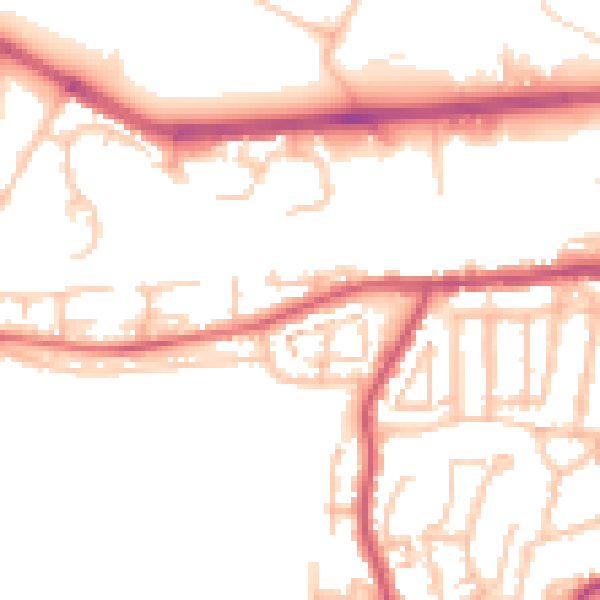 Daytime road noise heatmap for DA17 5DG