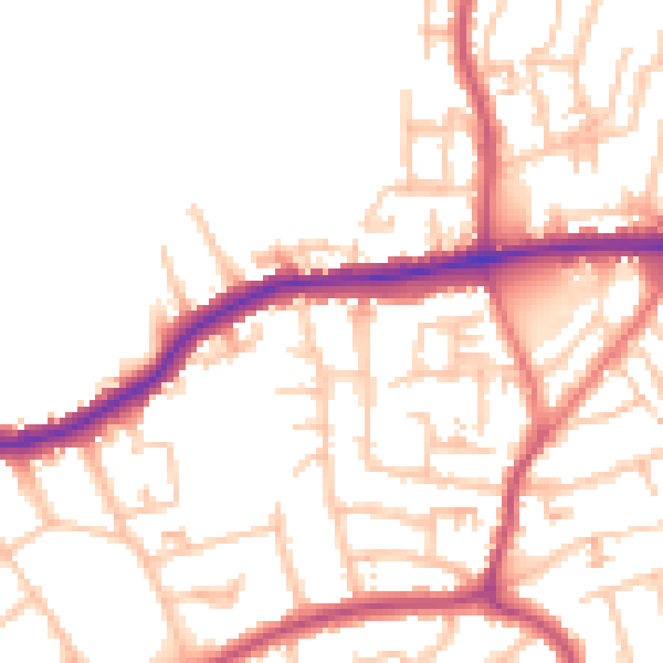 Daytime road noise heatmap for DA17 5DZ