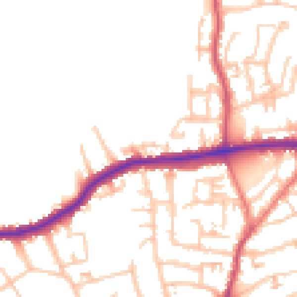 Daytime road noise heatmap for DA17 5EP